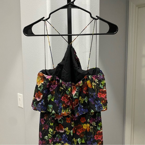 AIDAN MATTOX Womens Black Sleeveless V Neck Cocktail Straight leg Jumpsuit Sz 2 - Picture 7 of 9